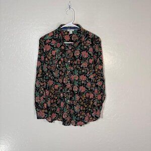 Sundance Shirt Womens PXL Floral Button Down Long Sleeve Boho Top